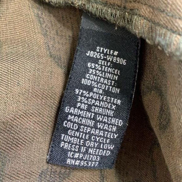 Sanctuary Camo Denim Bomber Jacket - Green/Brown/Black Cotton, Size Small - Picture 8 of 11